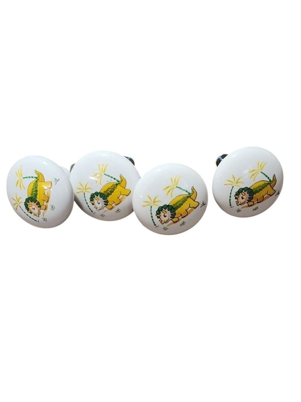 White Dinosaur Drawer Knobs Lot Of 4